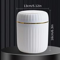 Desktop Press Trash Can Plastic Mini Garbage Bin with Lid Coffee Table Office Living Room Study Odor-Resistant Home Supplies gray