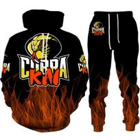 Juokingas Cobra Kai 3D spausdinimo sportinis kostiumas, vyriškas šaunus gobtuvas/kelnės/kostiumas Hip Hop 2022 m. madinga ilgomis rankovėmis bėgiojanti sportinė apranga, sportinis komplektas 2XL gelsvai ruda