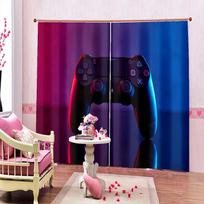 Cool Game Handle Gamepad Gaming Room Boy Window Curtain Blinds For Living Room Kids Bedroom Bathroom Kicthen Door Home Decor2Pcs (50Wx50H)x2(CM)&Rod Pocket black