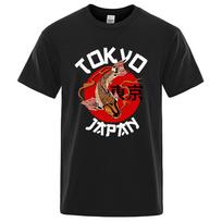Cotton Tokyo Koi Fish Funny Men Tshirt Casual Cotton Breathable Short Sleeve Oversized Tops O-Neck T Shirt Vintage Casual Short Sleeve S juoda