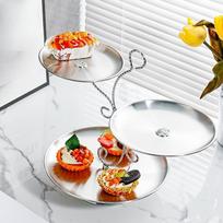 Cupcake Stand Pastry Serving Tray 3 Tier Modern Stainless Steel Dessert Snack for white