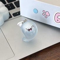 Helovino šviečiantis vaiduoklis raktų pakabukas Animacinių filmų želė lėlė Telefono pakabukas ausinių dėklas Charm Bag Decor Automobilinis raktų pakabukas as the picture