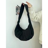 „Crossbody“ krepšys, moteriškas, naujas koldūnų krepšys, pūkinis medvilninis, paprastas, paprastas ant peties 24cmx21cmx16cm juoda