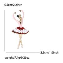Temperament Alloy Enamel Ballet Girl Brooch Fashion Versatile Ladies Clothing Corsage Ornament Pin