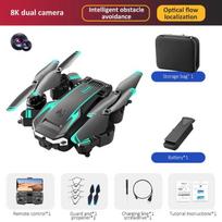 2025 m. Naujasis S6 Dual HD MINI dronų fotografavimas iš oro, kliūčių išvengimo keturių rotorių malūnsparnis RC dronų žaislai nuotolinio valdymo orlaivio vaikams Dual camera 1 battery žalia