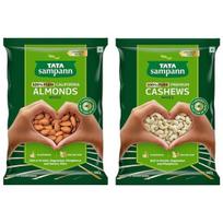 Tata Sampann Pure California Almonds Whole & Dry Fruits | 500g & Tata Sampann Pure Cashews Whole| 500g