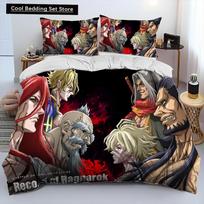 3D Print  Anime Record of Ragnarok Comforter Bedding Set Duvet Cover Bed Set Quilt Cover Pillowcase king Queen Size Bedding Set EU single(135x200cm) black