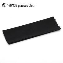 Juodos odos akinių ir saulės akinių dėklų rinkinys su sagų užsegimu ir logotipu 140*135 glasses cloth black