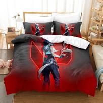 3d Print Game Jett Valorant Bedding Set Single Twin Full Queen King Size Bed Set Adult Kid Bedroom Duvet cover Sets Home Textile EU Twin 135x200cm black