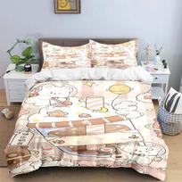 Kawaii Bear Cartoon bubu & dudu Digital Printing Bedding Set Duvet Cover Comforter Bed Youth Kids Girl Boys Gift Home Textiles EU Twin 135x200cm