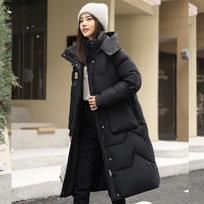 Moteriškas ilgas žieminis pūkinis paltas striukė su gobtuvu paminkštintas paltas vėjo striukė parkas moterims lauko mados drabužiai 2XL smėlis