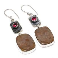 Laguna Lace Agate, Rubillite 925 Sterling Silver Earring 2.56  m5K52