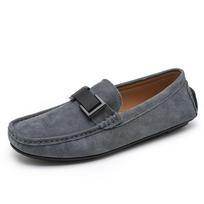 Vasaros vyriški natūralios odos batai Rankų darbo vyriški įsispiriami batai Elegantiški vyriški oficialūs batai Kvėpuojantys vairavimo mokasinai Minkšti loaferiai 38 pilka spalva