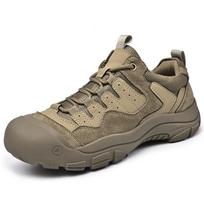 Non-Slip Outdoor Male Sneakers New Suede Leather Treking Footwear for Men Casual Hiking Shoes Travel Climbing Camping Trainers 38 chaki
