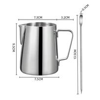 350/600ml Kavos Pieno Putojimo Ąsotis Nerūdijančio Plieno Pieno Putojimo Puodelis Garų Puodas su Latte Meno Rašikliu Kavos Latte Priedai gray