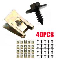 40Pcs 8mm Hex Bolt Head For BMW E81 E82 E88 E21 E32 F07 F11 R50 Z3 Chassis Engine Guard Metal Nut/Screw Washers U-Shape Clip CHINA