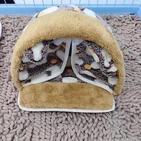 Hamster House Pet Sleeping Cave Warm Soft Beds Plush Printed Cage For Guinea Pig Squirrel Mice Rat Small Animal Supplies ruda
