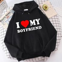 Aš Myliu Savo Vaikiną Merginą Hoody XS white