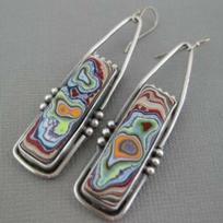 Bohemia Paint Style Earring Women Dangle Hook Earring Jewelry ADM gray