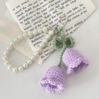Crocheted Colored Flowers Pendants Chains Wrist Strap Lanyard DIY Wrist Strap Gift Accessories