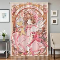Kitchen Curtains for Living Room 2 Pieces Blackout Curtains Door Curtain C-cardcaptor S-sakura Bedroom Decoration Partition Home W50xH70cmx2pcs-CL