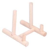 Wooden Desktop Ornament Household Modern Plate Holder Stand Home Decoration for Party beige