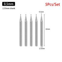 5 vnt. Carve Precision deimantinis šlifavimo galvutė 2,35 mm kotas 0,5 mm-8 mm elektrinio šlifuoklio dalys graviravimo įrankis apvali