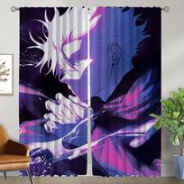 Gojo Satoru Modern Living Room Curtains 2 Pieces Blackout Curtain Home Interior Curtains for Camera Halloween Decoration Shades W50xH70cmx2pcs-CL
