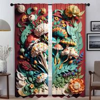 3D Printing Kitchen Curtains for Camera Partition Blackout Curtain for Room 2 Panel Home Interior Curtains Blinds Shades Living W50xH70cmx2pcs-CL