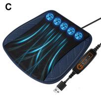 Summer Cool Seat Cushion With USB Fan Ice Silk Ventilated Seat Cushion Cooling Air Seat Cover For Universal Cars Seat Cushion black