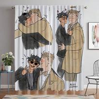 Heartstopper Curtains Child Room Blackout Curtain for Room 2 Panel Shades Tulle for Bedroom Halloween Decoration Partition Home W50xH70cmx2pcs-CL