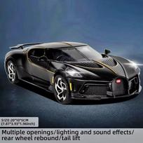 1:24 mastelio Pagani lydinio automobilis Metalinis lietas modelis Super sportinio automobilio modelis Madingi aksesuarai Automobilio papuošalai su garsu ir šviesa Atitraukiamas Berniukų dovana juoda