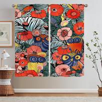 Blinds Art Pattern Bedroom Blackout Curtains Salon 2 Cheap Pieces Elegant Room Curtains in the Living Room Curtain Tentacles W50xH70cmx2pcs-CL