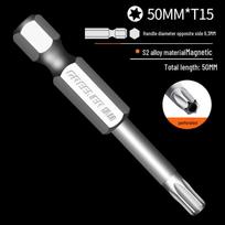 Lvlin S2 Single-ended Pozidriv Hex Wind Bit Screwdriver Head 50mm*T15 (with hole)