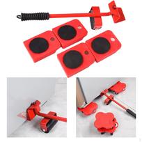 5 vnt./komplektas sunkiųjų baldų keltuvo judinimo vežimėlis, gali atlaikyti 400 kg/880 svarų 5pcs red fixed wheel