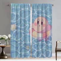 Partition Kirbys Anti-mosquito Curtains for Living Room Window Curtain Shades Tulle for Bedroom Halloween Decoration Kitchen W50xH70cmx2pcs-CL gray