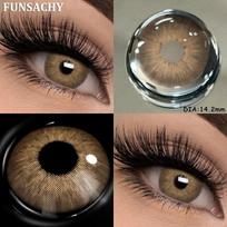 FUNSACHY 1 Pair Colored Contact Lenses High Quality Brown Eye Contacts Cosmetic Gray Pupils Lens Blue Natural Lenses Yearly Use