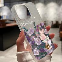 Mobiliųjų telefonų dėklai, skirti iPhone 11 13 15 Pro Max 12 14 Pro Max Case iPhone 16 15 Plus 13 Pro 12 Matinio tekstūros dažytos animacinės gėlės iPhone 11 balta