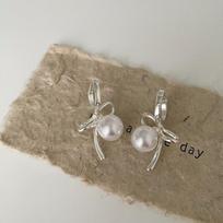 Ballet Style Bow Pearl Ear Buckle Women'S Light Luxury Elegant High-End Retro Personality Fashion Temperament Earrings
