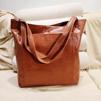 Independent Station Retro Oil Wax Leather Simple Versatile Handbag Commuter Women'S Bag Shoulder Bag Crossbody Bag