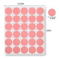 Spalvingi taškiniai popieriniai lipdukai etiketėms - apvalūs, tušti ir padengti rankiniam rūšiavimui pink