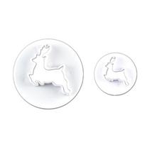 2 Pieces Elk Die Mold Cake Chocolate Embossing Mould Slicer Christmas DIY Stamp Kitchen Decorating Tools Party Favors Navided