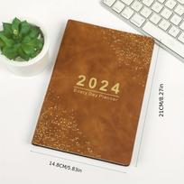 2024 daily plan schedule book, soft leather annual calendar book plan book Pack of 1
