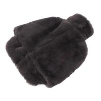 Feet Hot Water Bottle with Soft Fuzzy Cover Grey Rubber Warm Water Bag for Neck and Shoulders Foot black