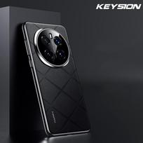 KEYSION Grid Pattern PU odinis dėklas, skirtas HONOR Magic7 Pro 5G padengtas kietuoju kompiuteriu smūgiams atsparus telefono dangtelis, skirtas Huawei Magic 7 Pro 5G for Magic 7 Pro juoda