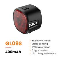 1 vnt. Išmanus dviračio galinis žibintas Automatinis įjungimas/išjungimas Stabdymo signalas Stabdys Plento dviračio LED galinis žibintas USB įkrovimas MTB Dviračių saugos blykstė black
