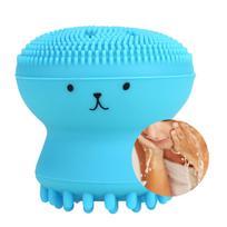 Face Cleansing Brush Exfoliating Grease Removal Massage Jellyfish Octopus Wash Tool Blue mėlyna