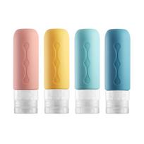 Clickers nepralaidūs silikoniniai kelioniniai buteliukai, 90 ml, 4 vienetai beige