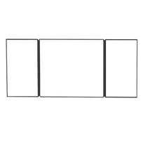 LED apšviestas ištraukiamas sulankstomas veidrodis: Trijų pusių kirpyklos ir makiažo veidrodis europietiško stiliaus Tri-fold Mirror without Light white