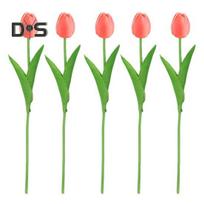 5 vnt. dirbtinių tulpių 34cm, dirbtinės tulpės, netikros gėlės, didmeninė prekyba, Motinos dienos dovana vazei, namams, virtuvei, vestuvėms, pavasario šventės dekoracijos karšta rožinė spalva